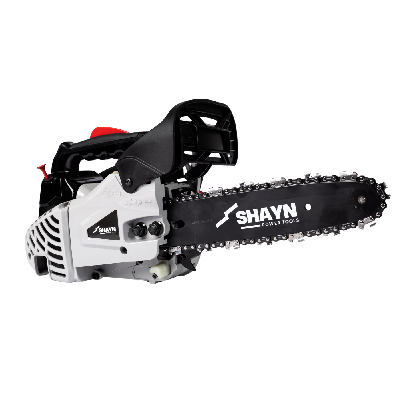 SHAYN 26cc Petrol Chainsaw 2-Stroke Top Handle Chain Saw with 10” Bar & Two Chains