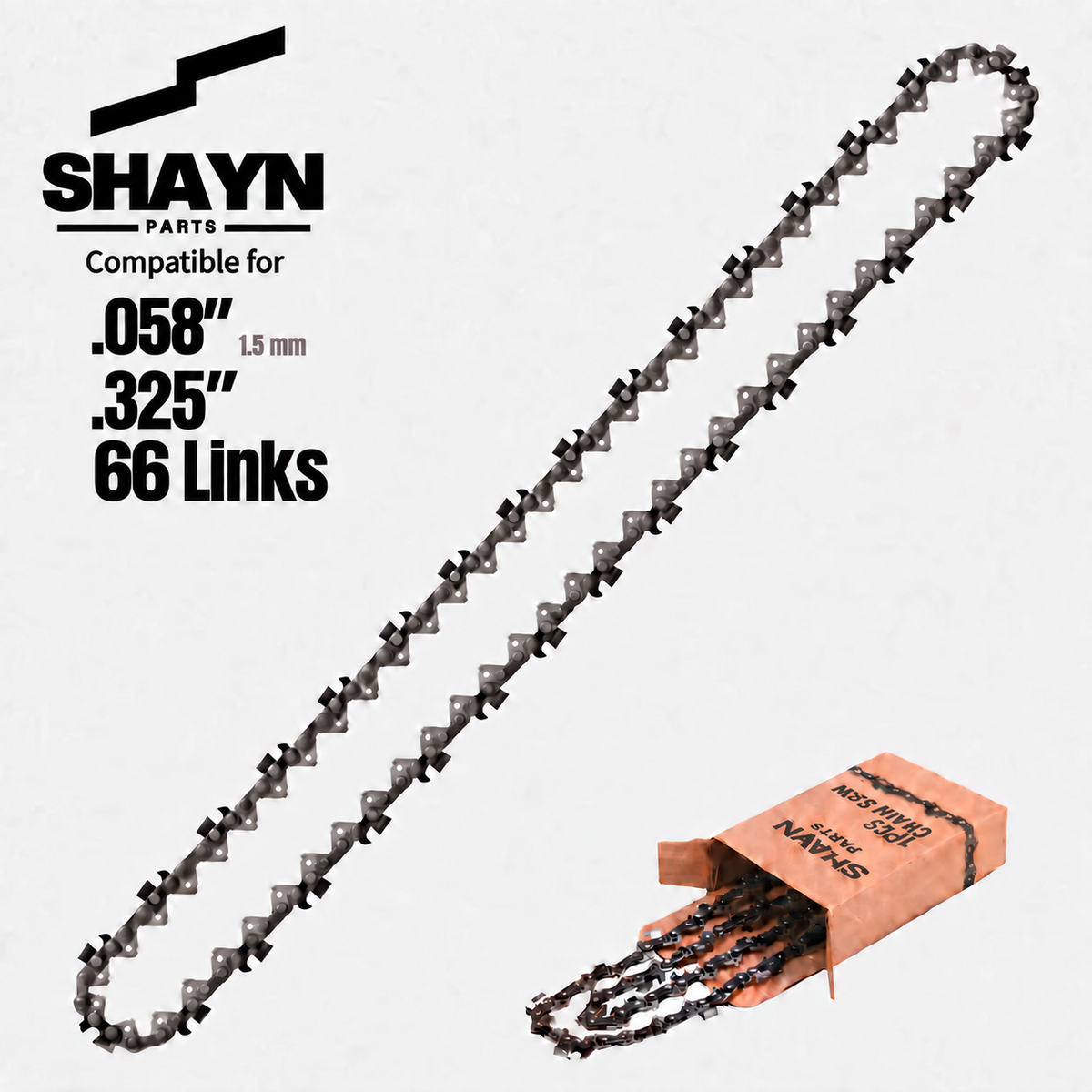 SHAYN Parts 16 inch .325 .058 66DL replacement chainsaw chain