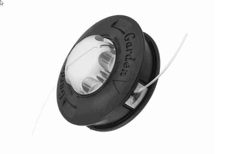 SHAYN Strimmer Heads Universal M10 x 1.25 Left Hand Thread Replacement - Heavy Duty 2 Line Bump Feed Petrol Strimmer Head with 15m, 2.4mm Line - Wire Trimming Head Spool + Extra Line