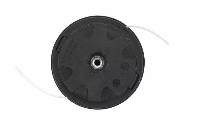 SHAYN Strimmer Heads Universal M10 x 1.25 Left Hand Thread Replacement - Heavy Duty 2 Line Bump Feed Petrol Strimmer Head with 15m, 2.4mm Line - Wire Trimming Head Spool + Extra Line
