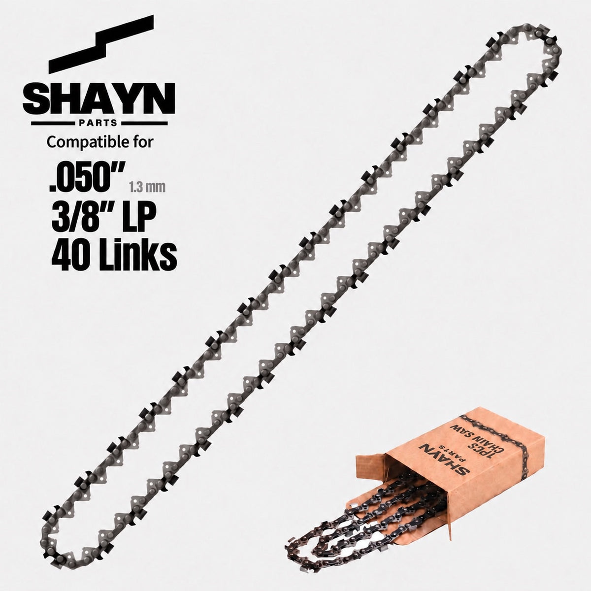 SHAYN Parts 10 inch 3/8 LP .050 40DL replacement chainsaw chain
