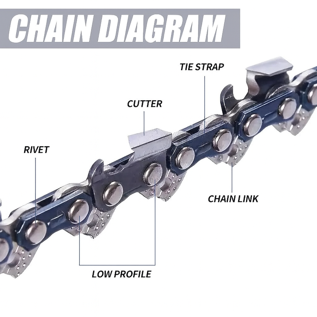 3 Pack of 16" Chainsaw Chains - 66 Link