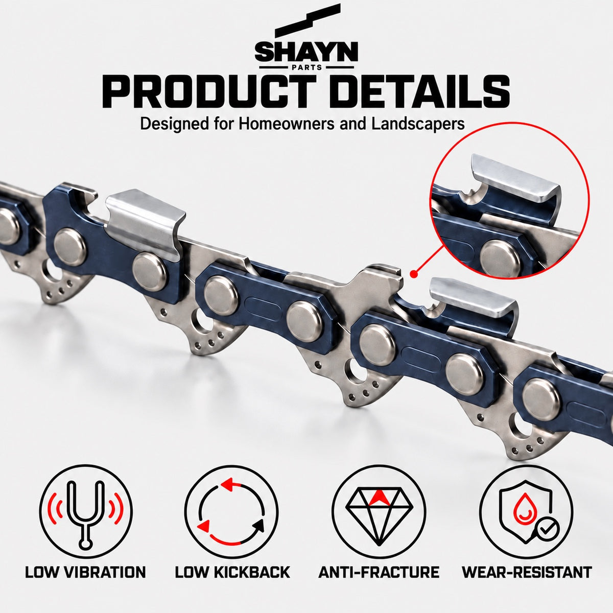 SHAYN Parts chainsaw chain product details low vibration low kickback