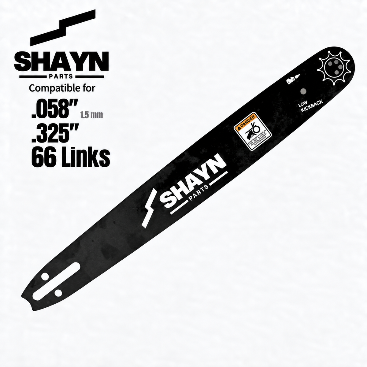 SHAYN Parts 16 inch K095 chainsaw guide bar .325 pitch .058 gauge