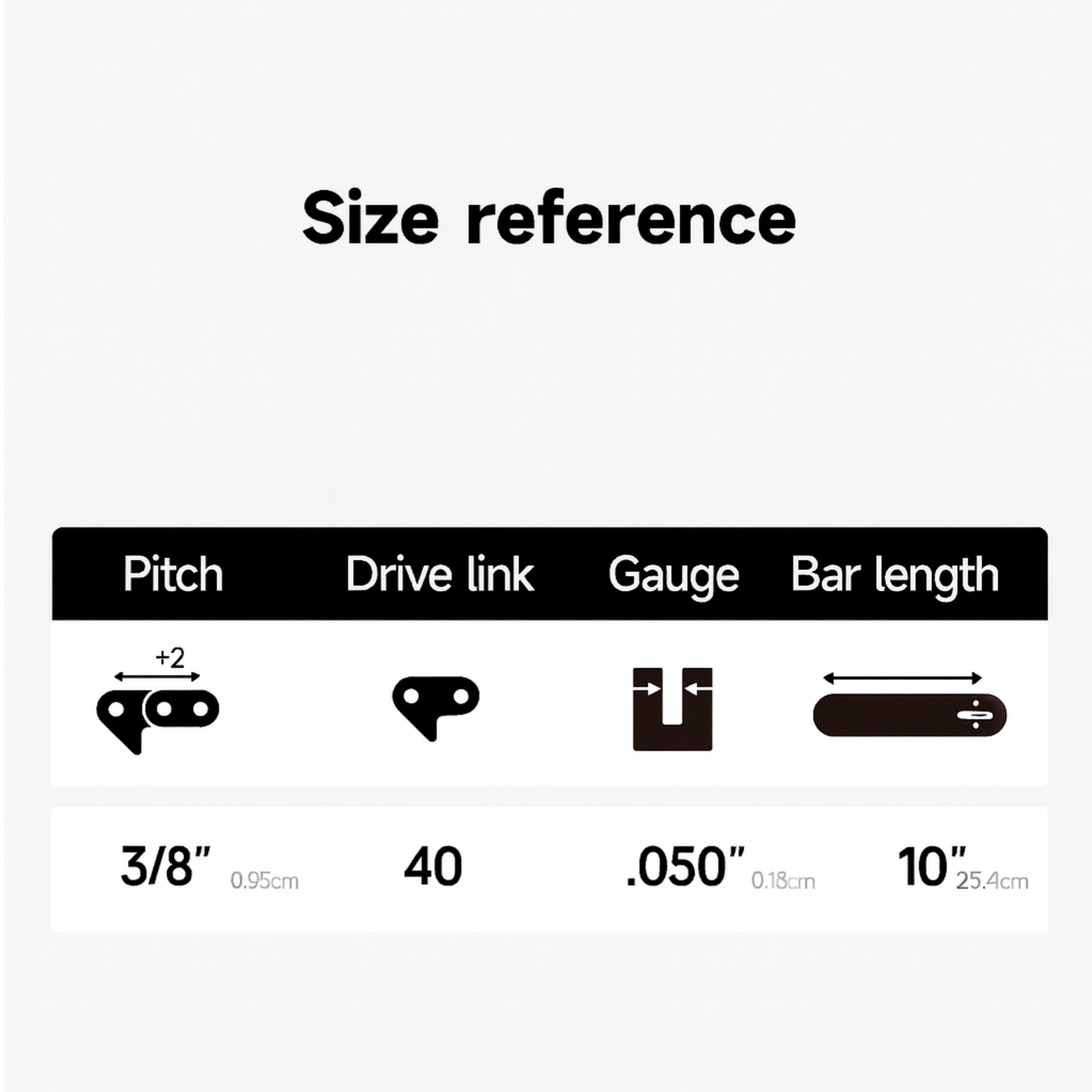 3 Pack of 10" Chainsaw Chains - 40 Link