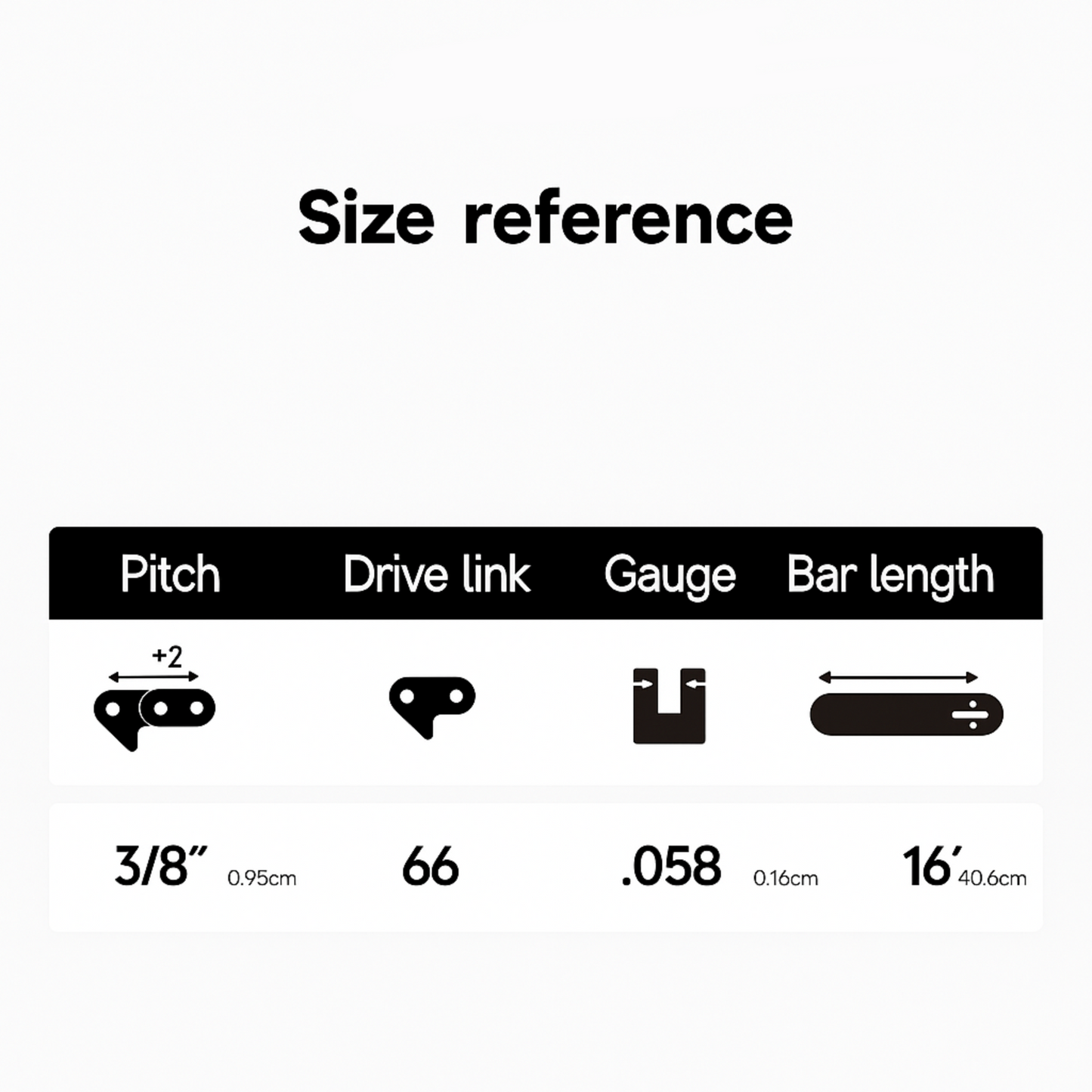 3 Pack of 16" Chainsaw Chains - 66 Link