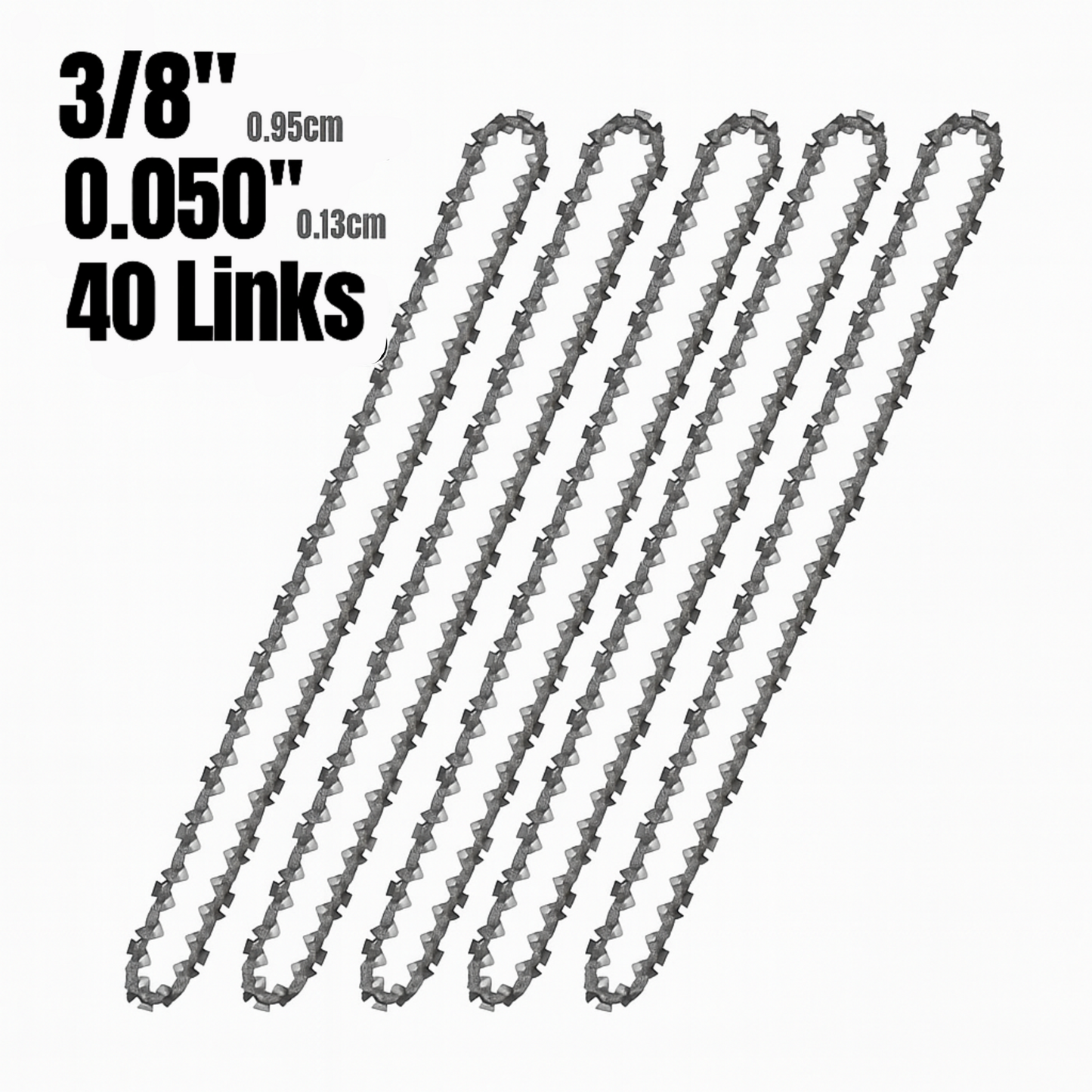 5 Pack of 10" Chainsaw Chains - 40 Link
