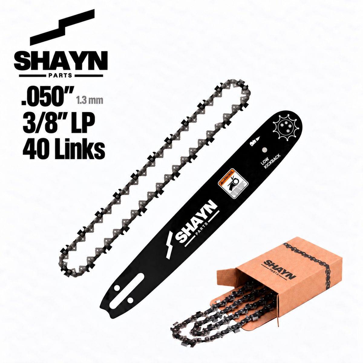 SHAYN 10 inch bar and chain kit 3/8LP .050 1.3mm 40DL